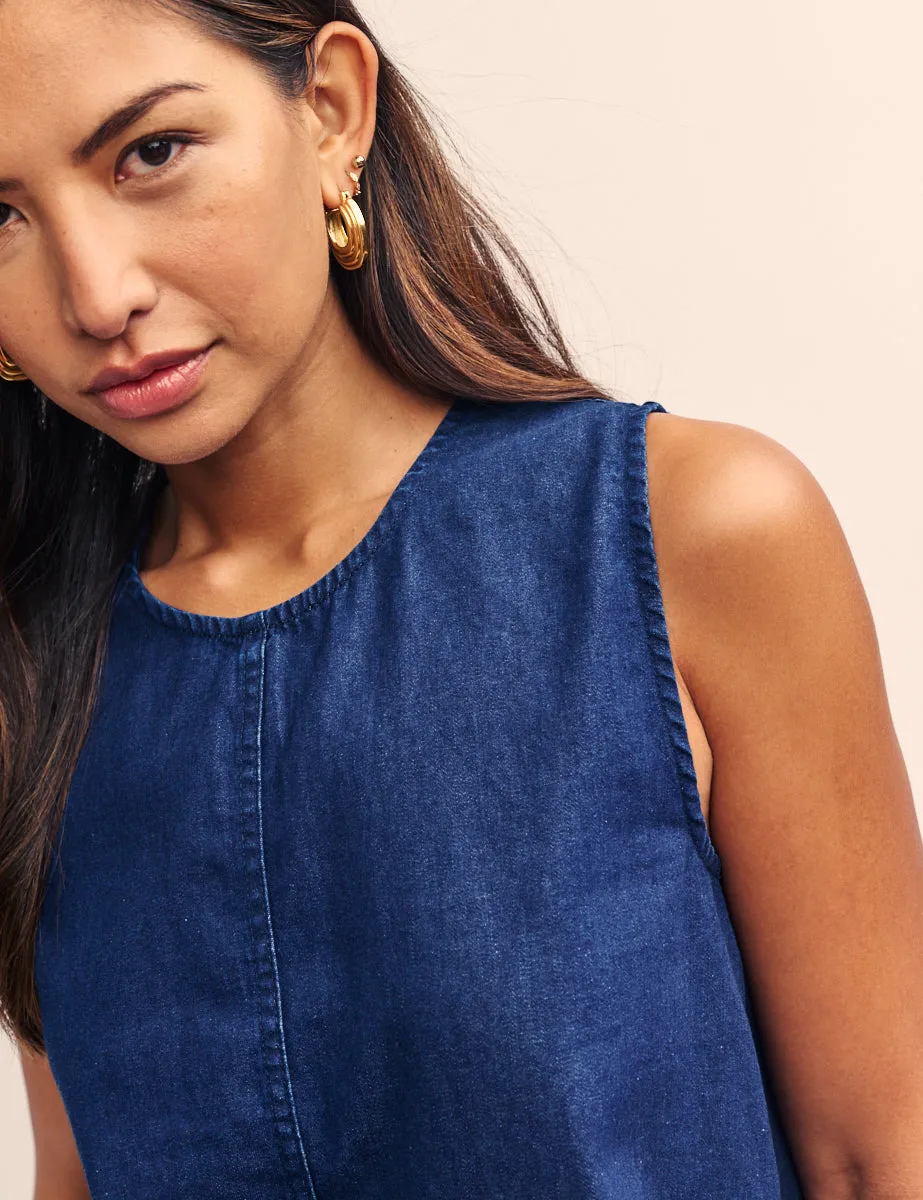 Dark Blue Denim Swing Top sold by Nobody's Child product image thumbnail 2