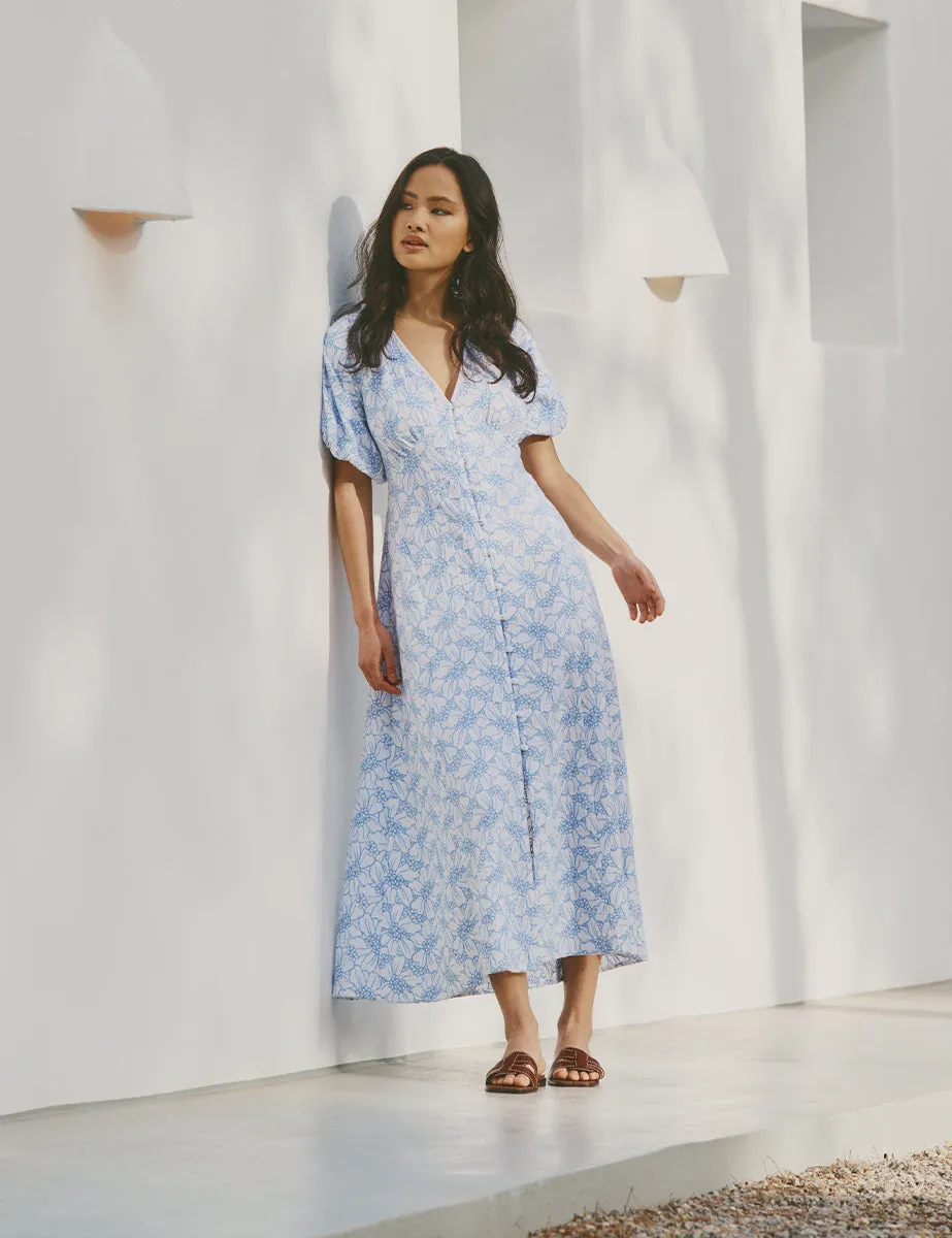 White Embroidered Floral Lennox Midi Dress sold by Nobody's Child product image thumbnail 2