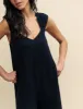 Black Ruched Shoulder Jumpsuit sold by Nobody's Child
