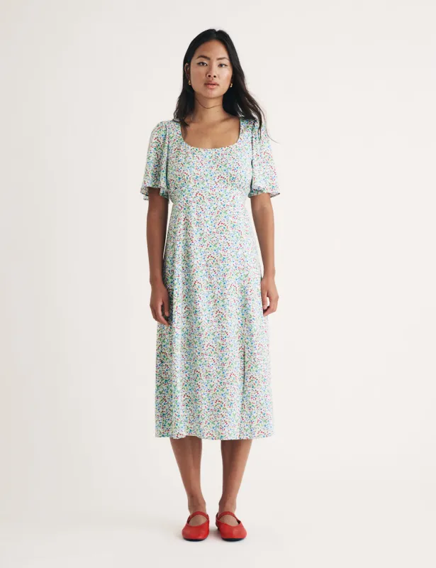 Cream Ditsy Floral Dee Dee Midi Dress made by Nobody's Child