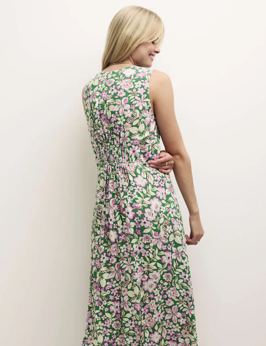 Green and Pink Floral Sandra Midi Dress sold by Nobody's Child product image thumbnail 4