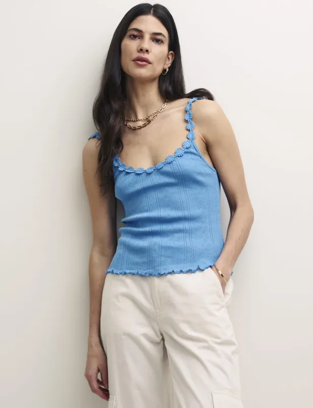 Daisy Chain Trim Blue Cami Top sold by Nobody's Child