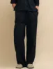 Petite Black Linen-blend Drawstring Trousers sold by Nobody's Child