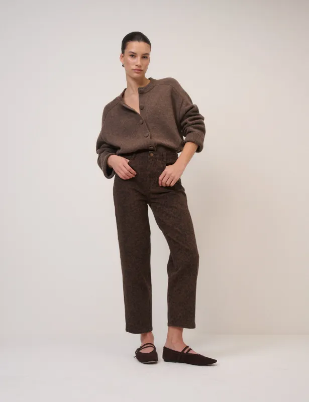 Leopard Print Mid Rise Camden Tapered Jeans made by Nobody's Child