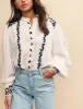 White Floral Embroidered Blouse sold by Nobody's Child