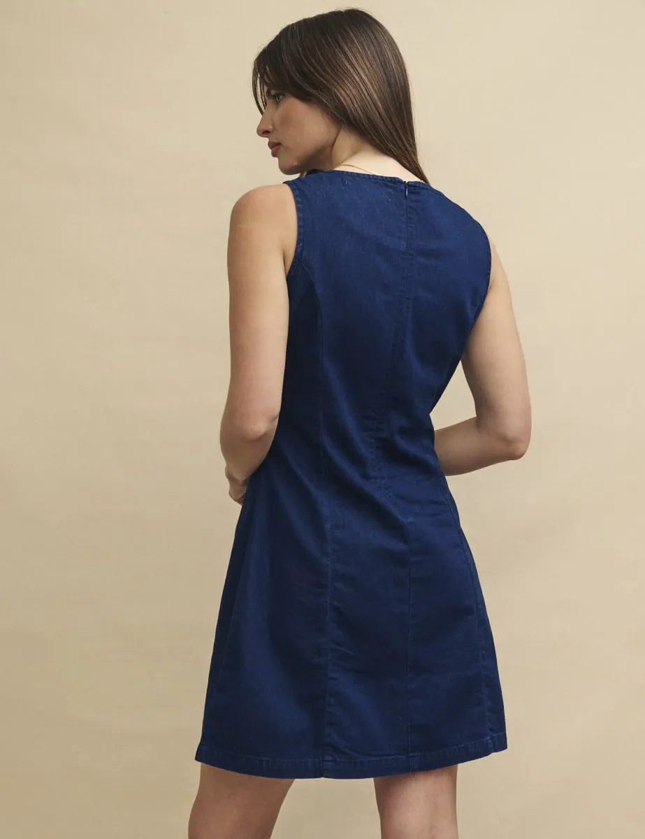 Dark Blue Boston Denim Mini Dress sold by Nobody's Child product image thumbnail 4
