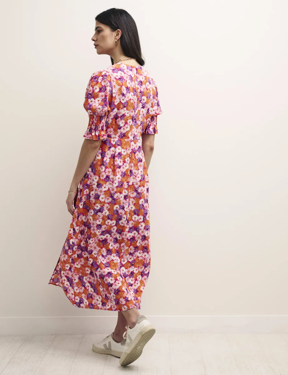 Petite Pink Daisy Print Luna Midi Dress sold by Nobody's Child product image thumbnail 4