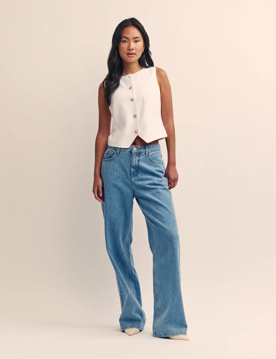 White Crew Neck Waistcoat sold by Nobody's Child product image thumbnail 2