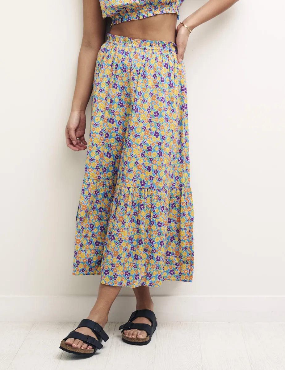 Retro Floral Willow Midi Skirt sold by Nobody's Child product image thumbnail 2