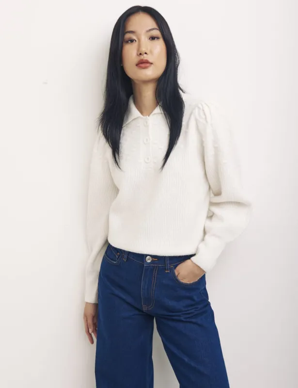 Collar & Placket Bobble Detail Jumper made by Nobody's Child