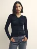 Black Ruched Long Sleeve Top sold by Nobody's Child