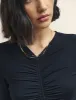 Black Ruched Long Sleeve Top sold by Nobody's Child