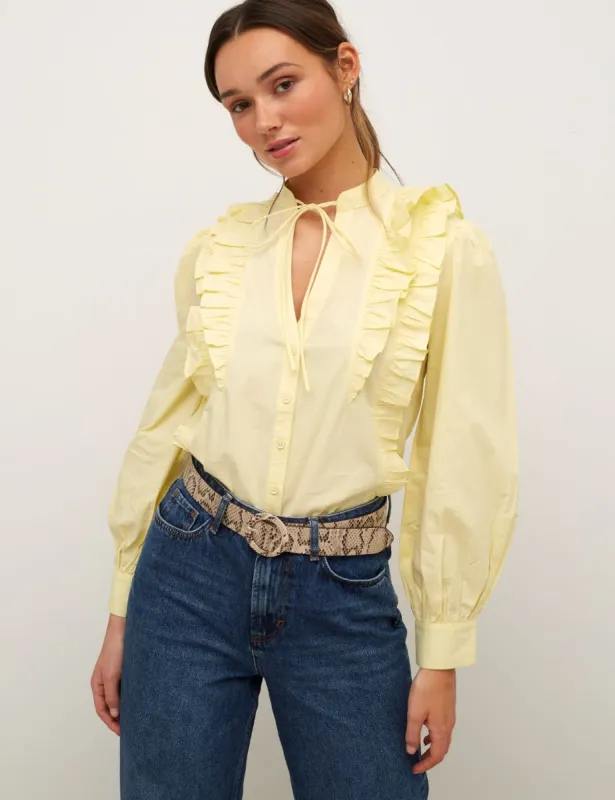 Ruffle Tie Neck Blouse sold by Nobody's Child