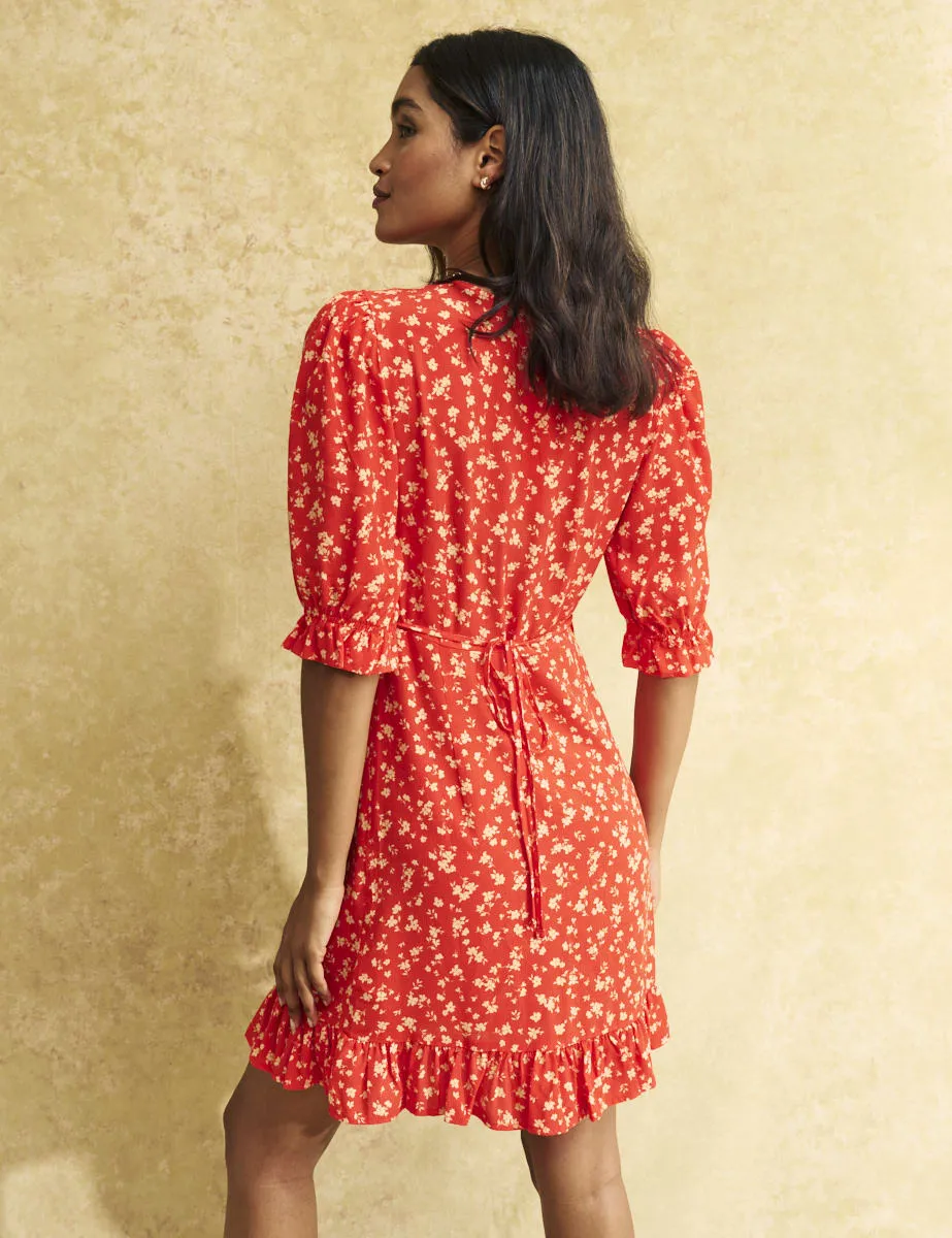 Petite Red Ditsy Floral Delilah Mini Dress sold by Nobody's Child product image thumbnail 4