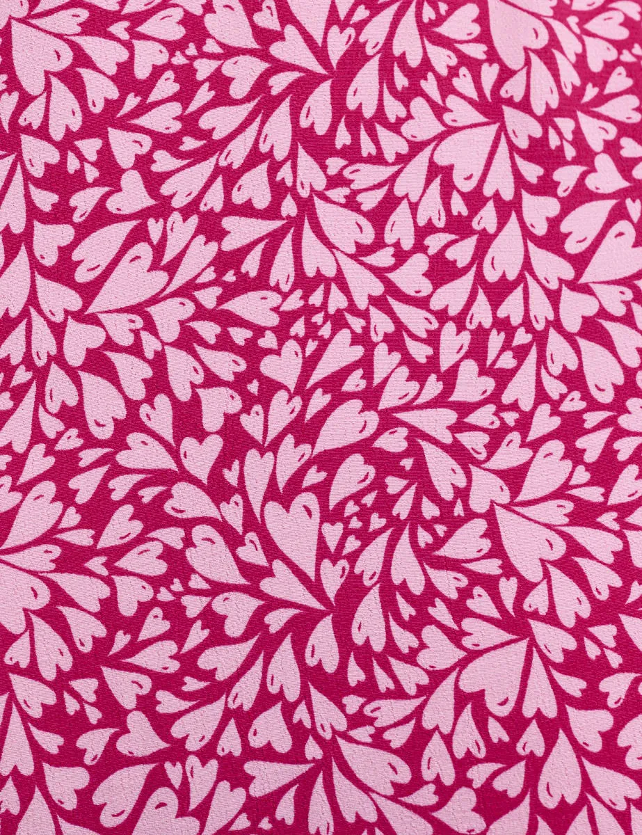 Pink Heart Print Sleeve Delilah Midi Tea Dress sold by Nobody's Child product image thumbnail 4