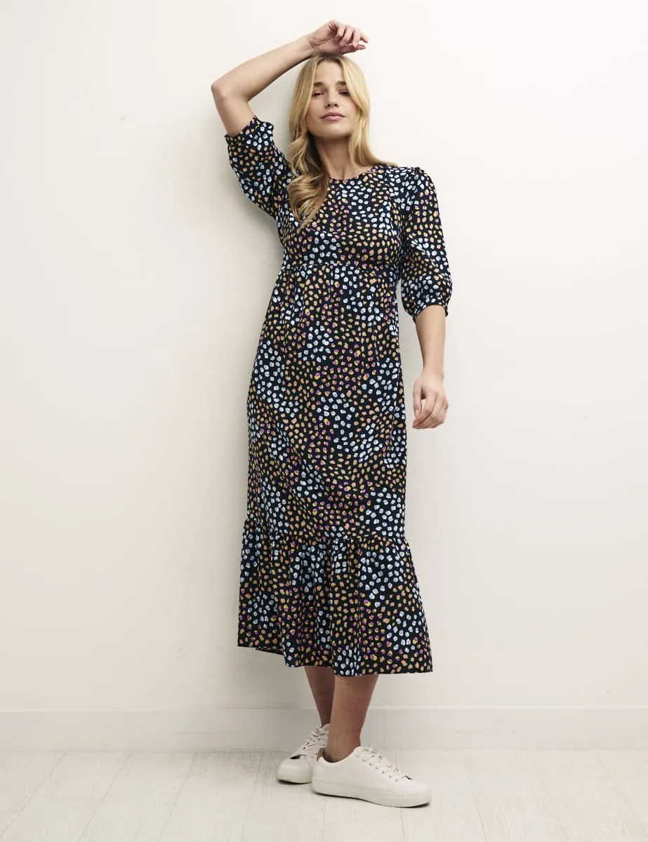 Black Speckle Print Rachel Midi Dress sold by Nobody's Child product image thumbnail 3