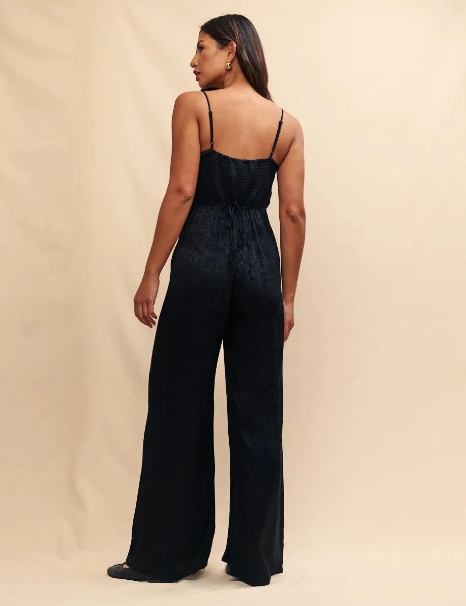 Black Satin Jacquard Maddy Jumpsuit sold by Nobody's Child product image thumbnail 4