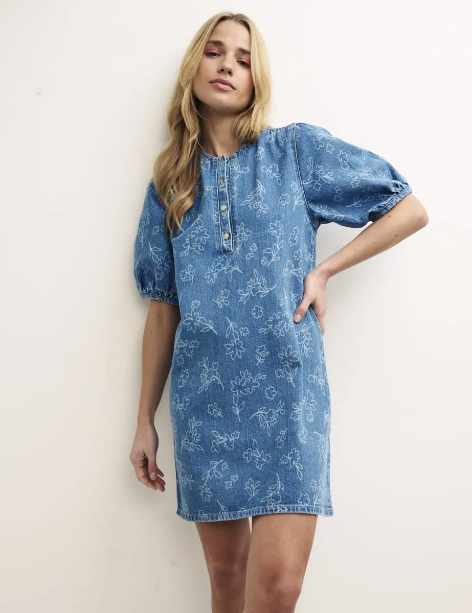 Denim Puff Sleeve Charli Mini Dress sold by Nobody's Child product image thumbnail 2