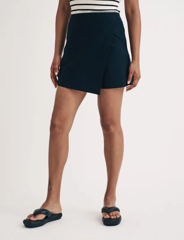 Black Asymmetric Wrap Skort sold by Nobody's Child