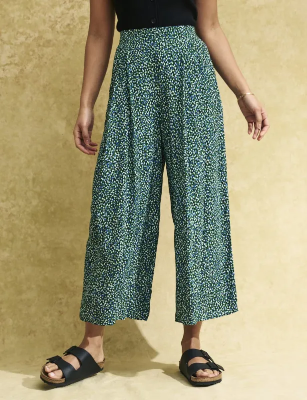 Green Speckle Print Zeena Trouser sold by Nobody's Child