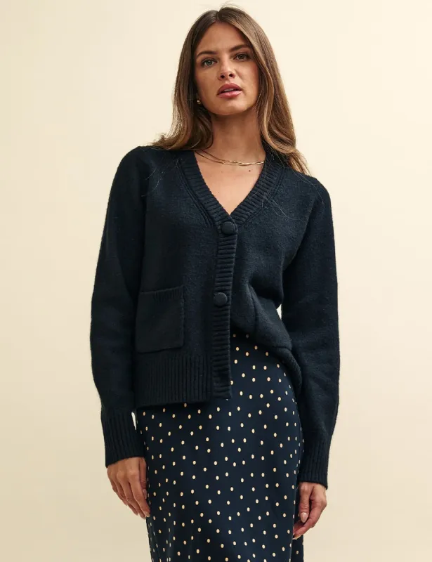 Black Pocket Detail Knitted Cardigan sold by Nobody's Child