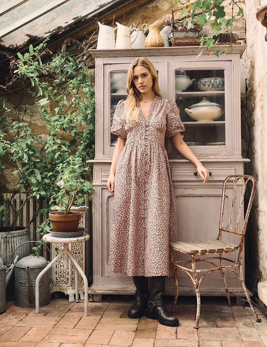 Pink Rose Print Starlight Midaxi Dress sold by Nobody's Child product image thumbnail 2