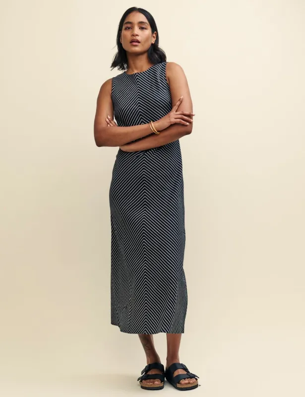 Petite Black Striped Lia Maxi Dress sold by Nobody's Child