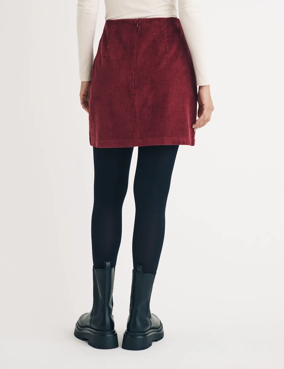 Burgundy Cord Mini Skirt sold by Nobody's Child product image thumbnail 4