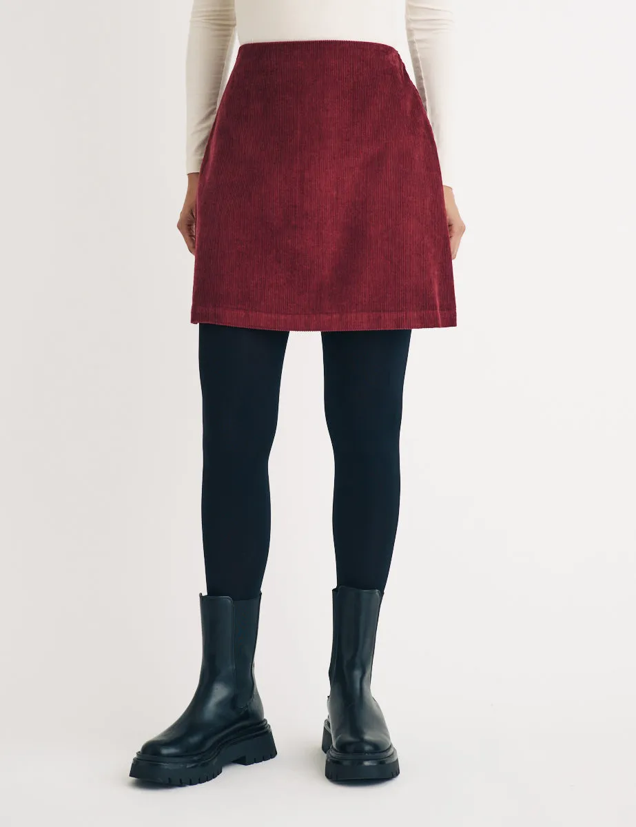 Burgundy Cord Mini Skirt sold by Nobody's Child product image thumbnail 3