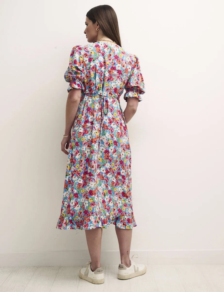 Floral Puff Sleeve Delilah Midi Tea Dress sold by Nobody's Child product image thumbnail 4