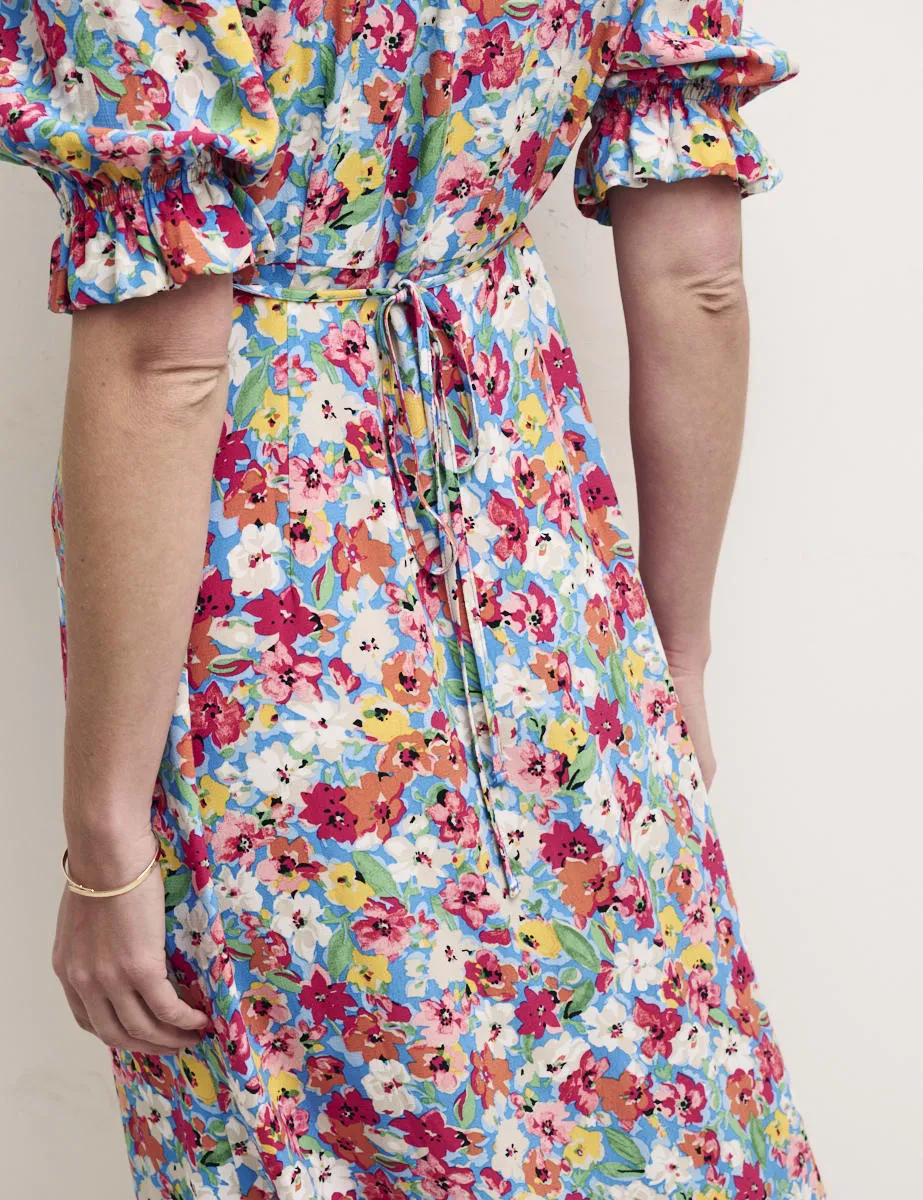 Floral Puff Sleeve Delilah Midi Tea Dress sold by Nobody's Child product image thumbnail 3