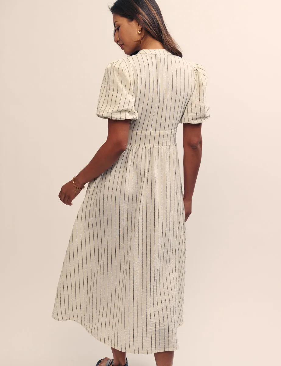 Cream Pinstripe Starlight Midi Dress sold by Nobody's Child product image thumbnail 4