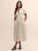 Cream Pinstripe Starlight Midi Dress sold by Nobody's Child