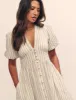 Cream Pinstripe Starlight Midi Dress sold by Nobody's Child