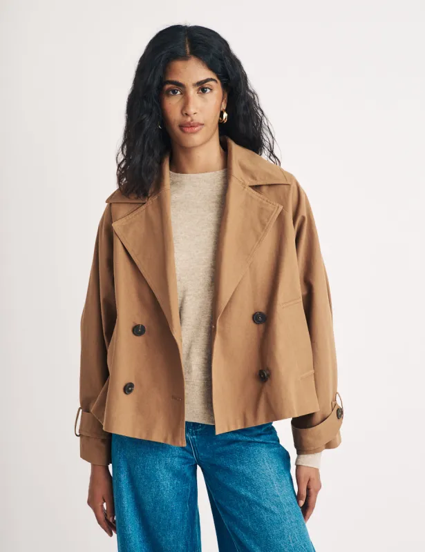 Brown Cropped Trench Coat sold by Nobody's Child