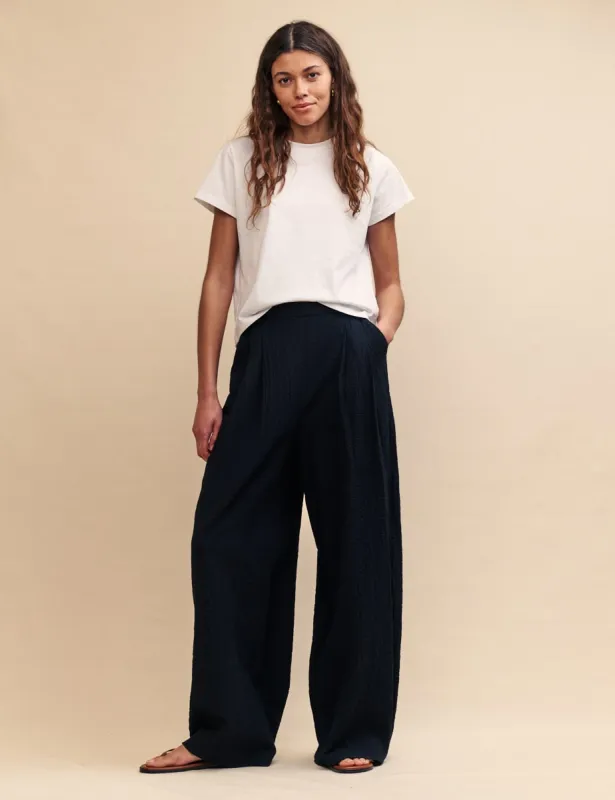 Black Wide Leg Zeena Trousers sold by Nobody's Child