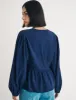Navy Balloon Sleeve Ria Blouse sold by Nobody's Child