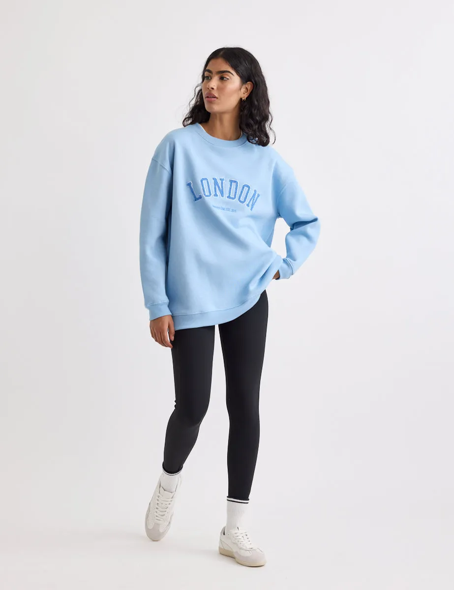 Blue Crew Neck Logo Sweatshirt sold by Nobody's Child product image thumbnail 3