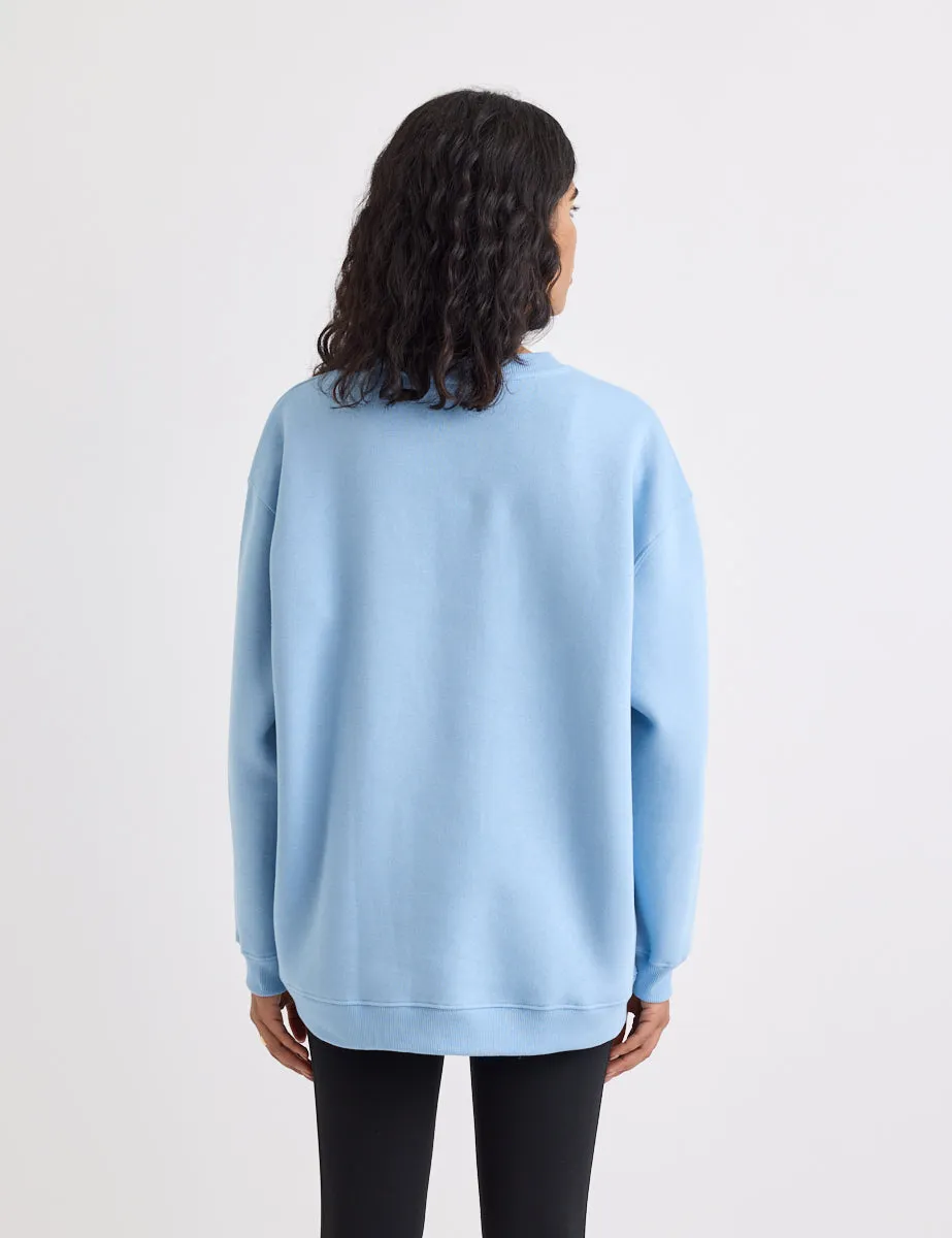 Blue Crew Neck Logo Sweatshirt sold by Nobody's Child product image thumbnail 4