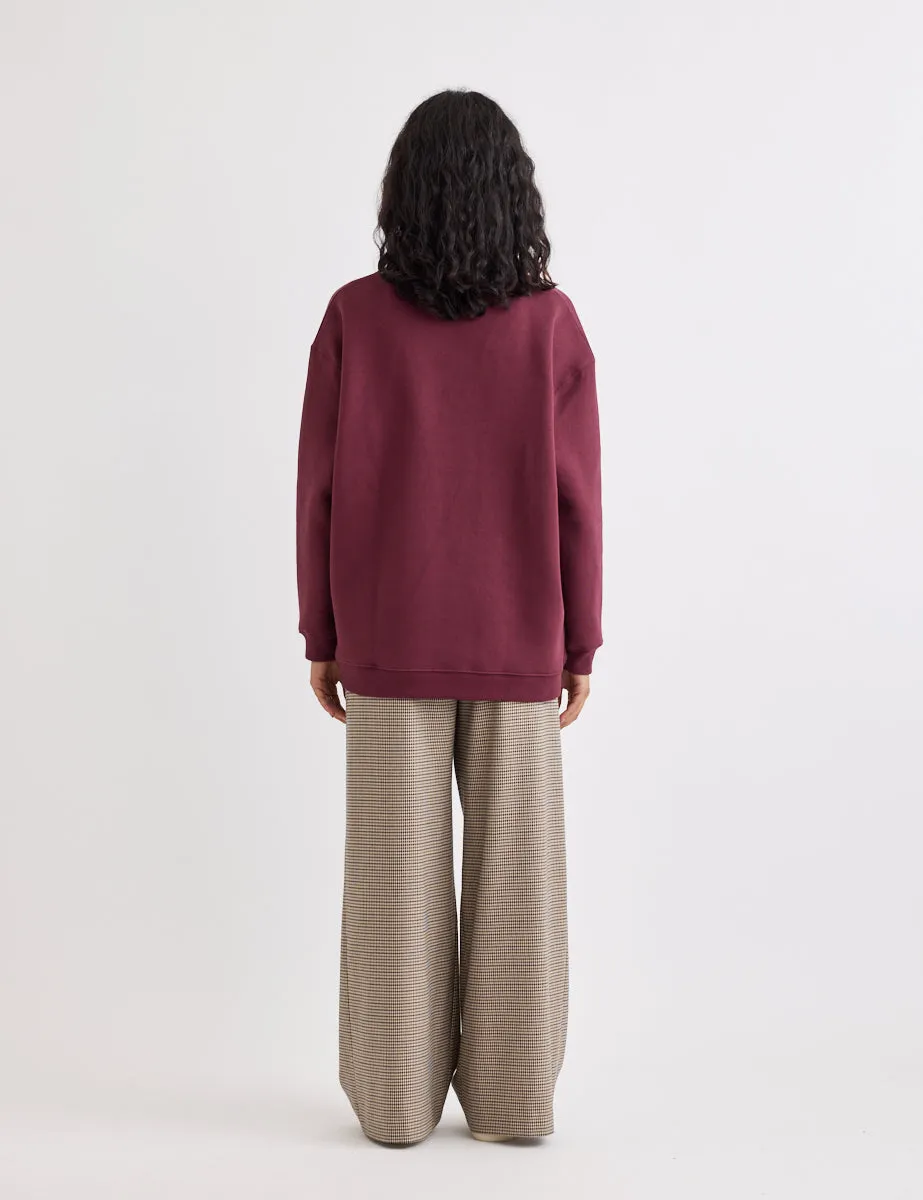 Burgundy Crew Neck Sweatshirt sold by Nobody's Child product image thumbnail 4