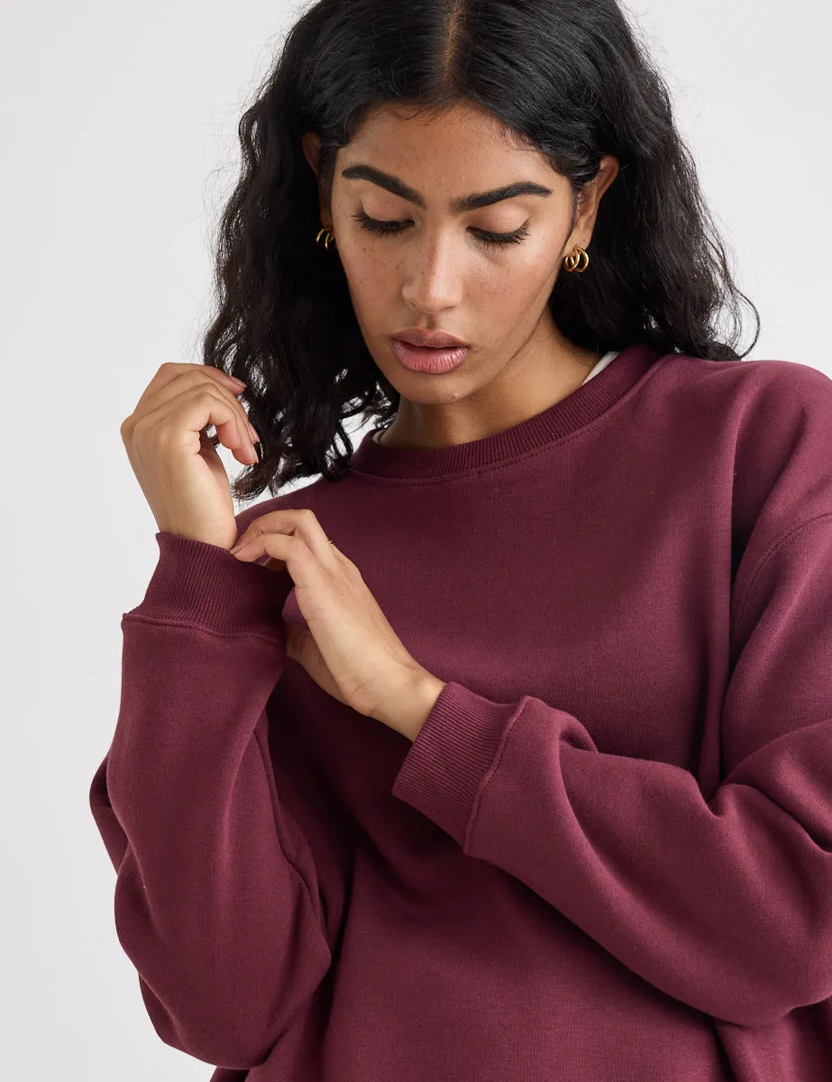 Burgundy Crew Neck Sweatshirt sold by Nobody's Child product image thumbnail 2