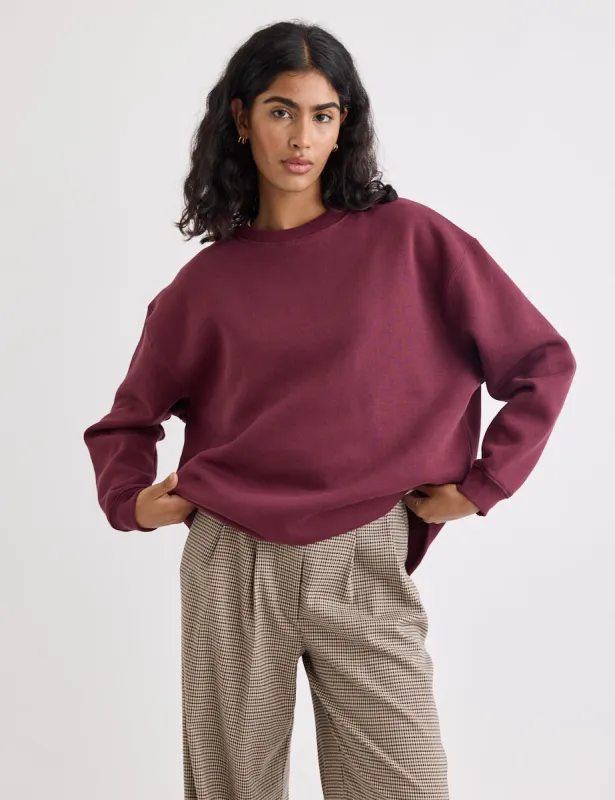 Burgundy Crew Neck Sweatshirt sold by Nobody's Child