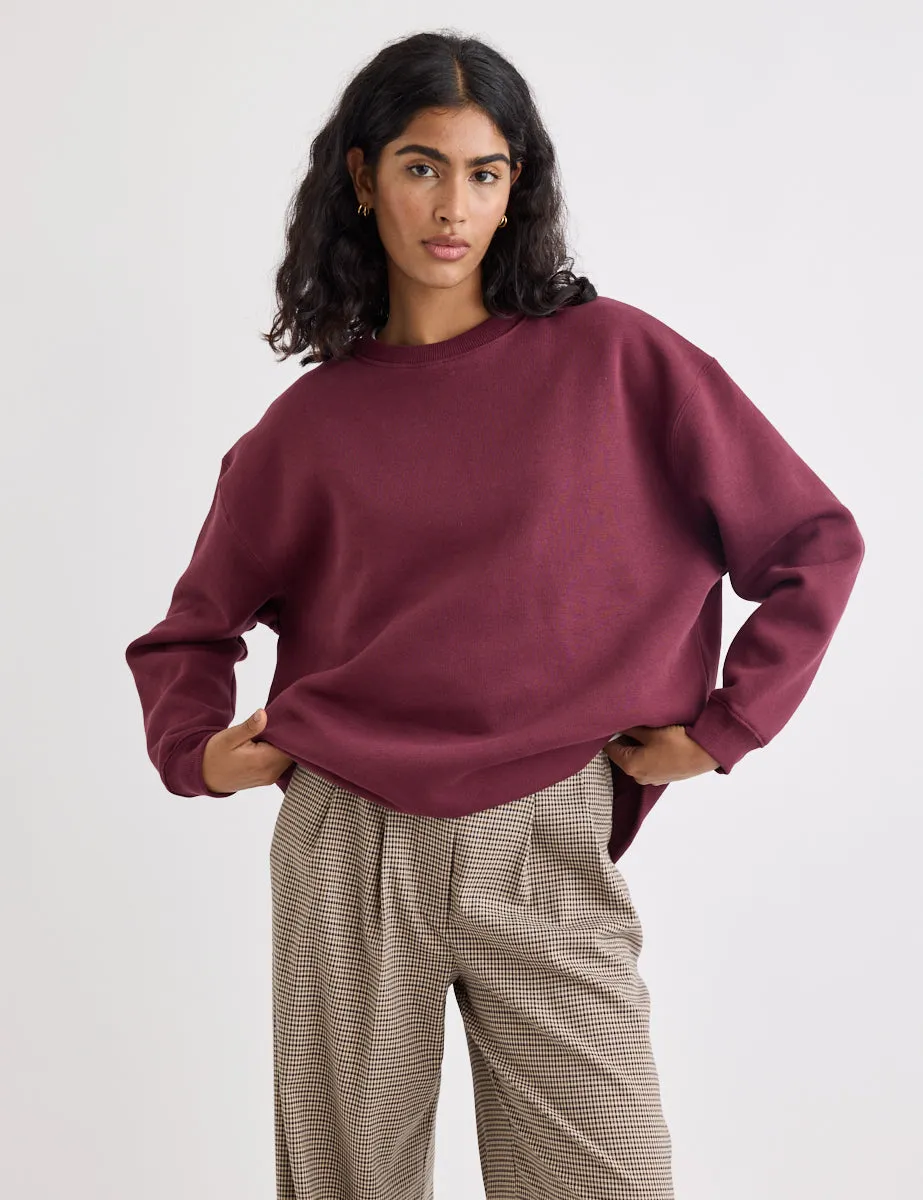 Burgundy Crew Neck Sweatshirt sold by Nobody's Child