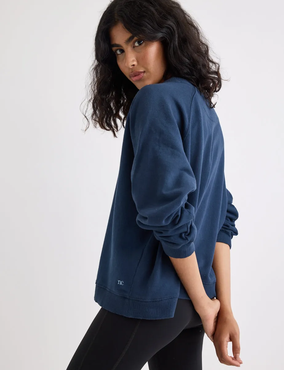 Navy Boxy Sweatshirt sold by Nobody's Child product image thumbnail 4