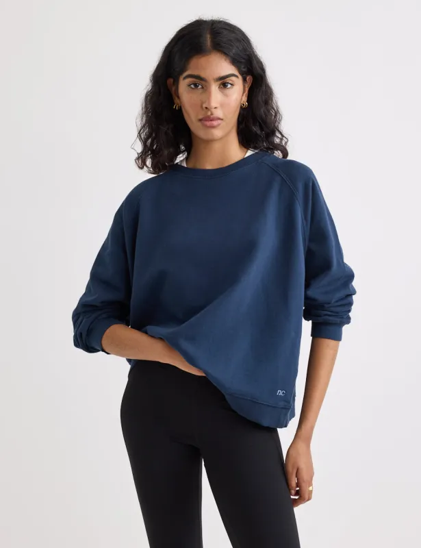 Navy Boxy Sweatshirt sold by Nobody's Child