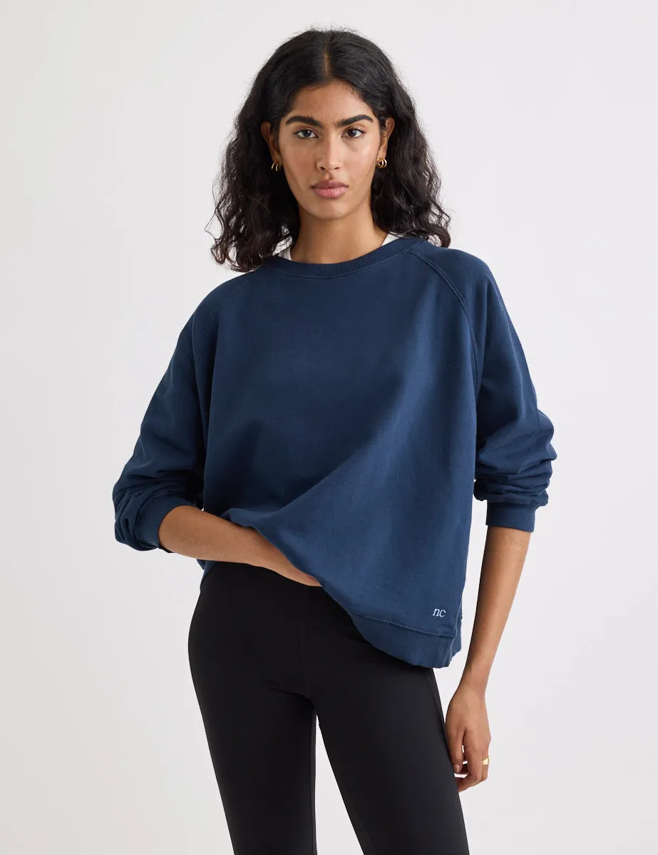 Navy Boxy Sweatshirt sold by Nobody's Child