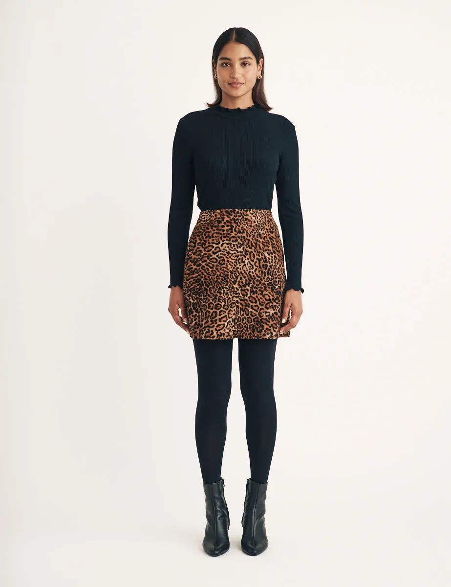 Leopard Print Cord Mini Skirt sold by Nobody's Child product image thumbnail 2