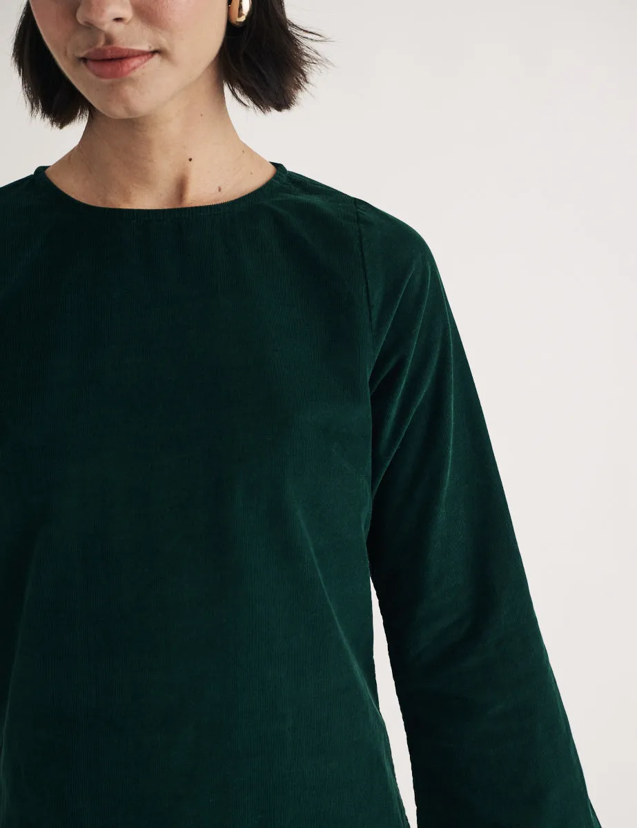 Green Cord Sarajevo Mini Dress sold by Nobody's Child product image thumbnail 3