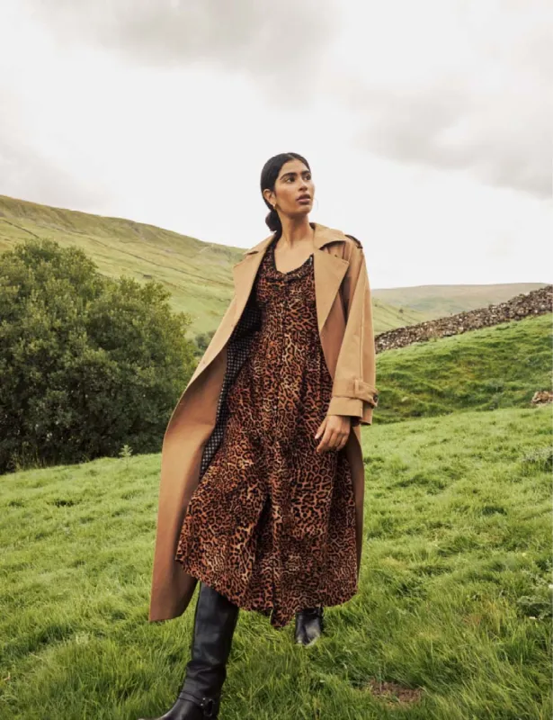 Leopard Print Cord Flossie Midi Dress sold by Nobody's Child