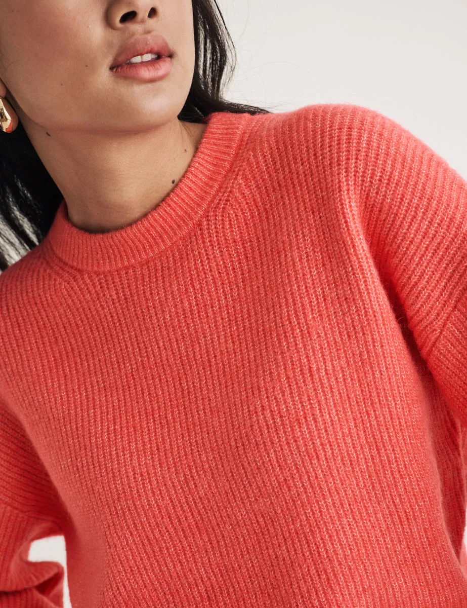 Pink Puff Sleeve Wool Blend Knitted Jumper sold by Nobody's Child product image thumbnail 2